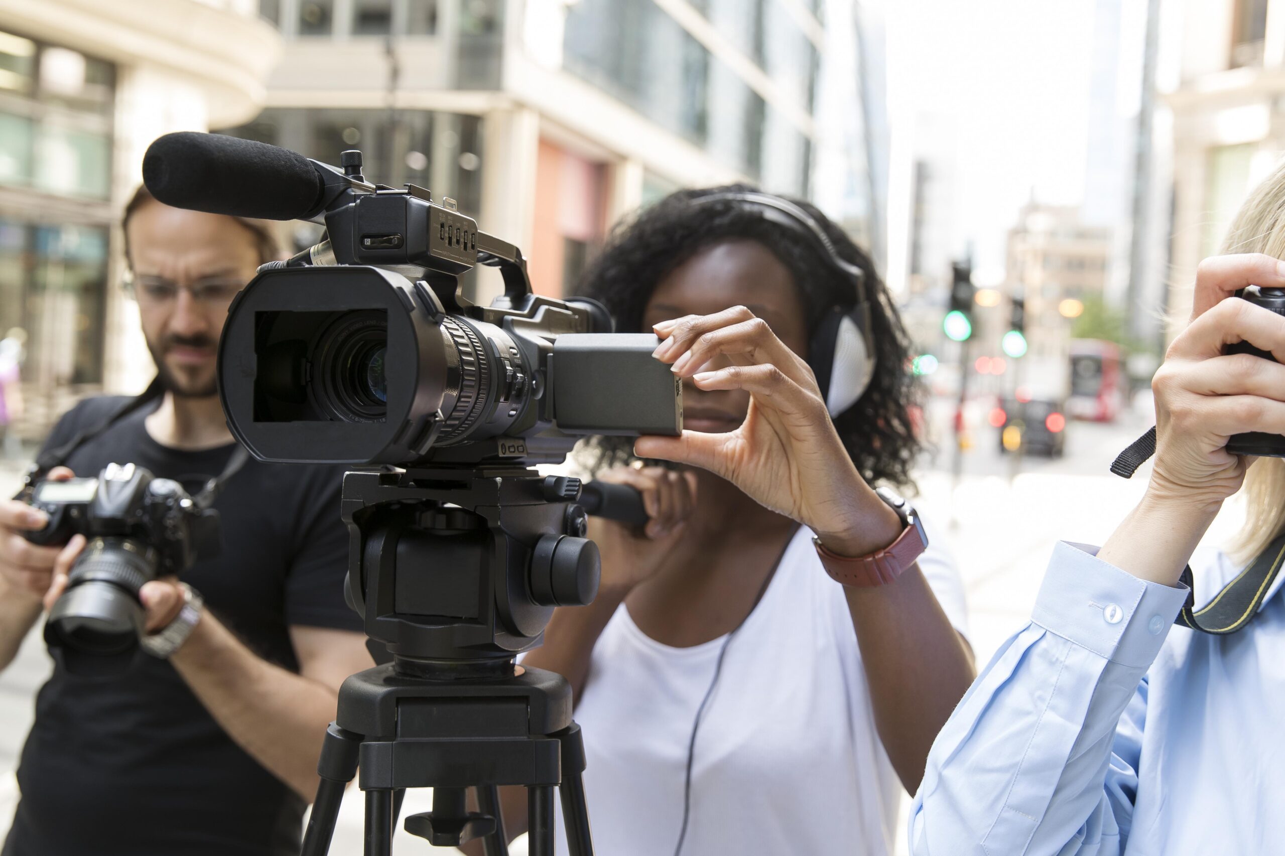 close-up-camera-crew-filming-interview